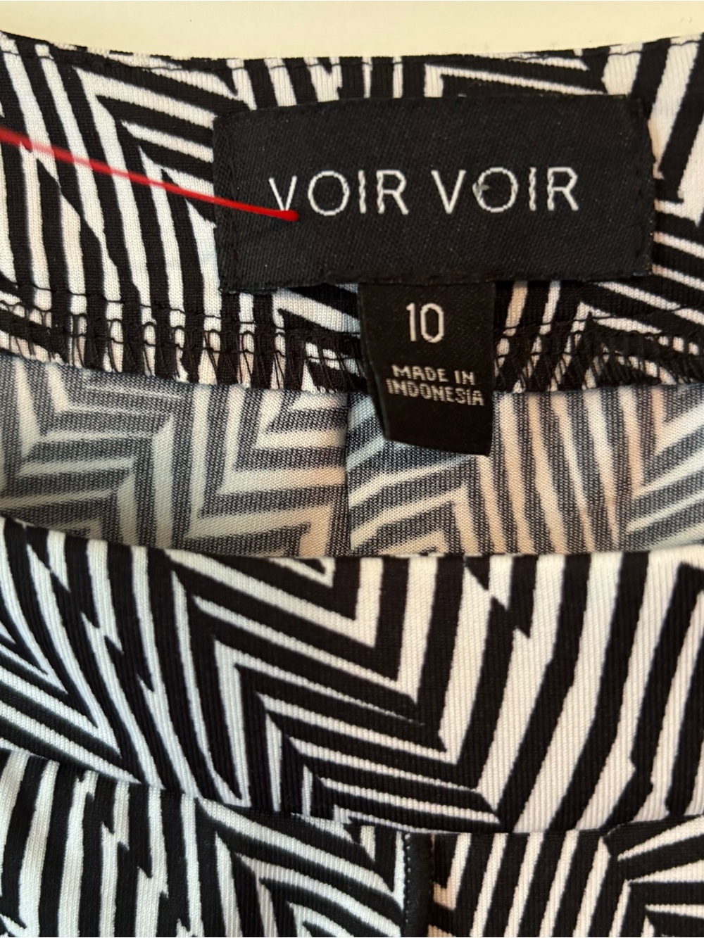 Voir Voir Black & White Sleeveless Midi Dress with Waist Tie - Picture 3 of 7